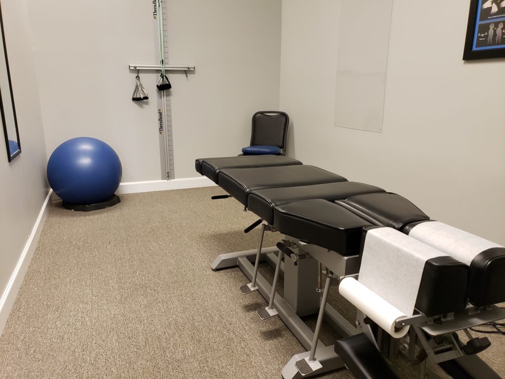 table and fitness ball at stones river chiropractic